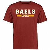 Iona College Gaels Team Strong WEM T-Shirt - Crimson,baseball caps,new era cap wholesale,wholesale hats